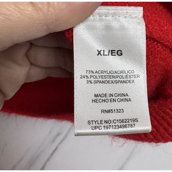 Vince Camuto Women’s XL Red LOVE Sweater Pullover Crew Neck Long Sleeve - Picture 4 of 4